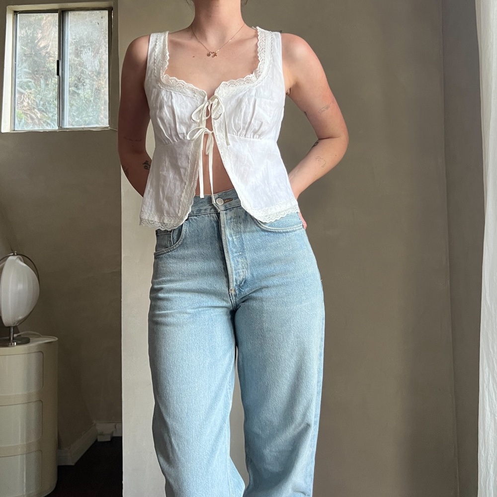 Reformation Rosalie Linen Top